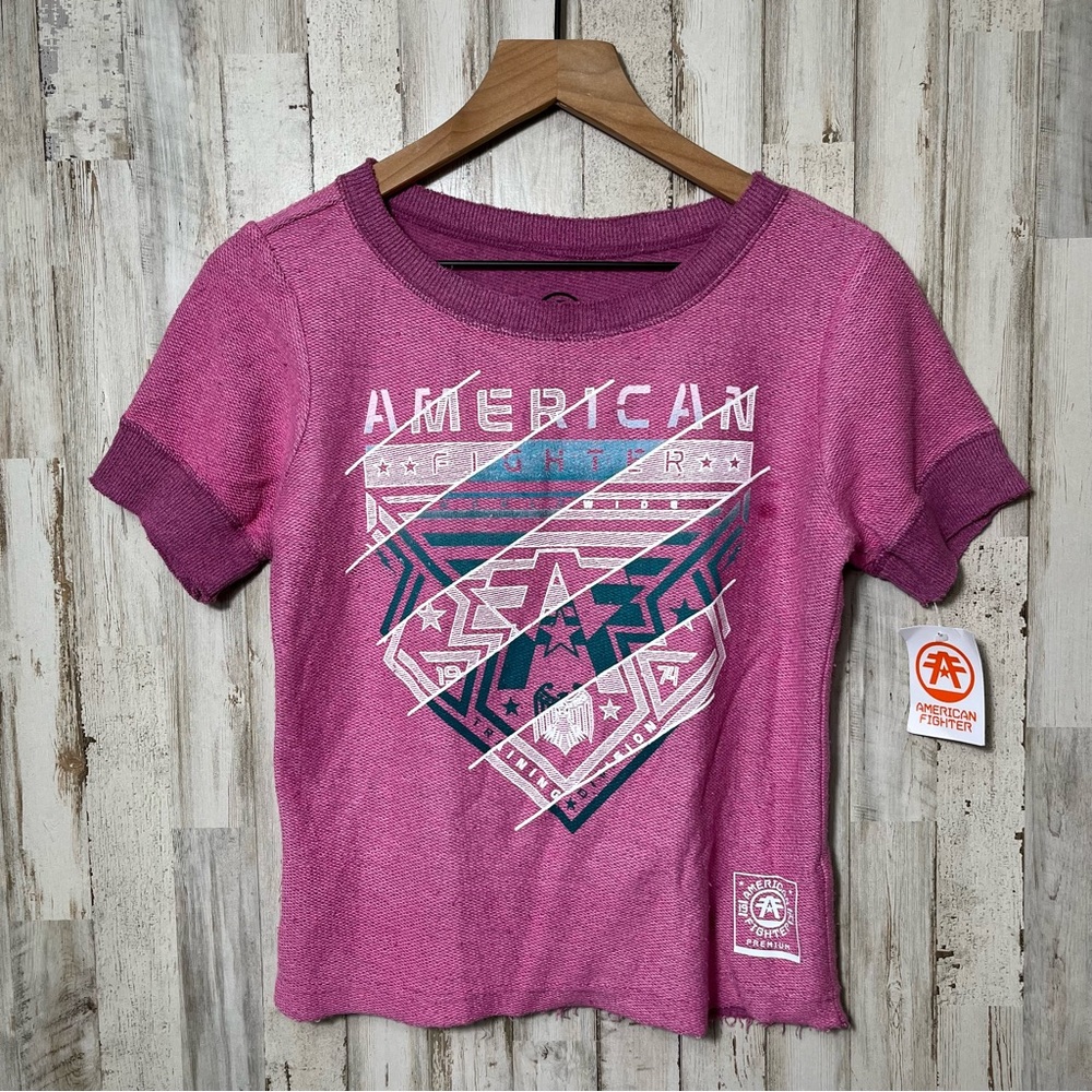 American Fighter Gladbrook‎ Short Sleeve Shirt Pink New Womens Size Small
